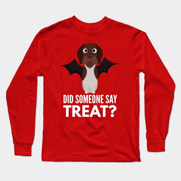 German Wirehaired Pointer Halloween Trick or Treat Long Sleeve T-Shirt by DoggyStyles